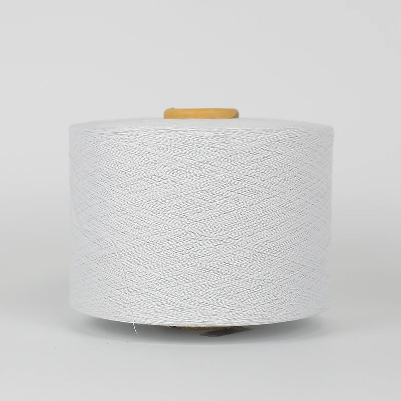 Ne 30s/2 63%rayon and 37%nylon raw white blend yarn