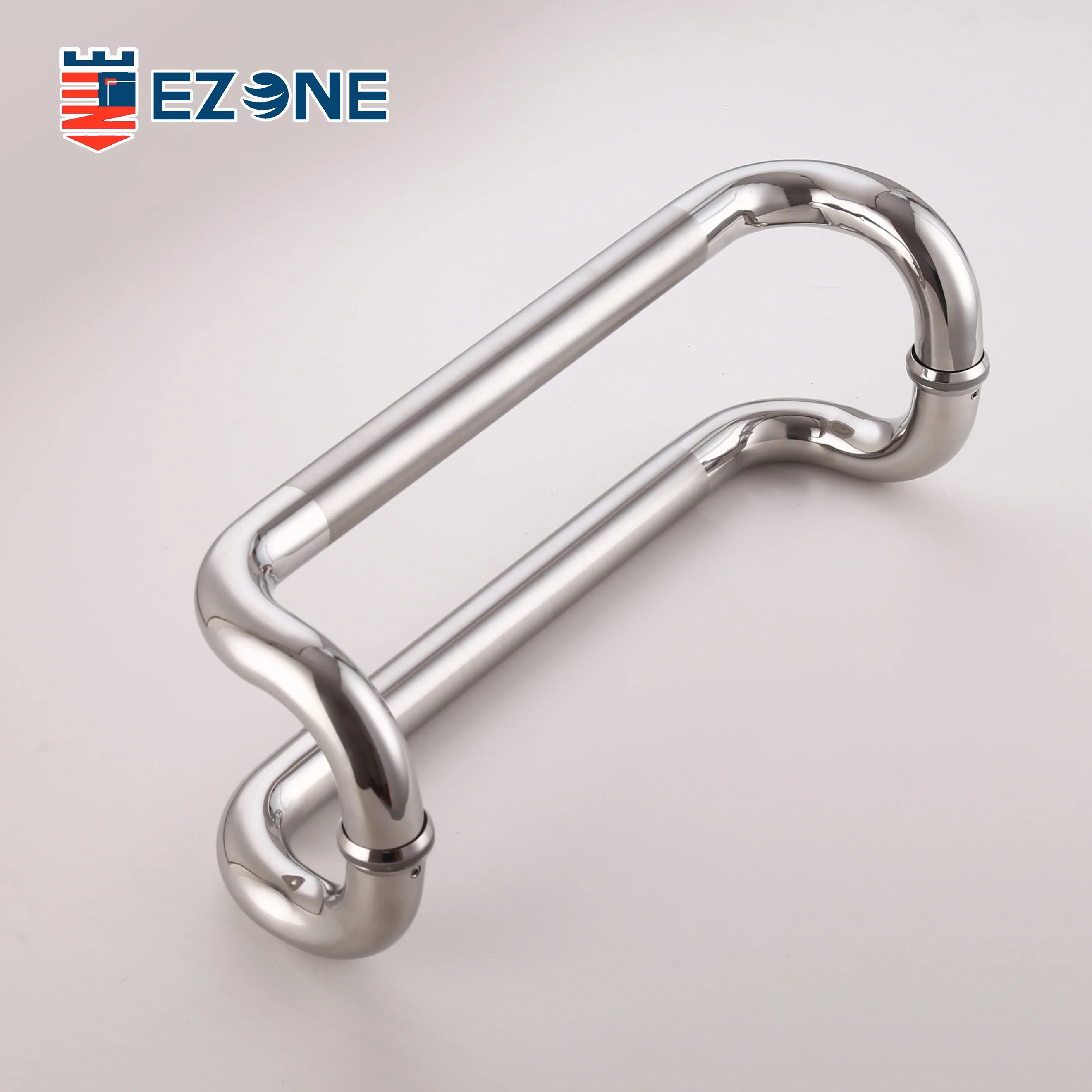 Different size push pull handle offset slant diagonal mounting door handle for hotel glass wooden doors