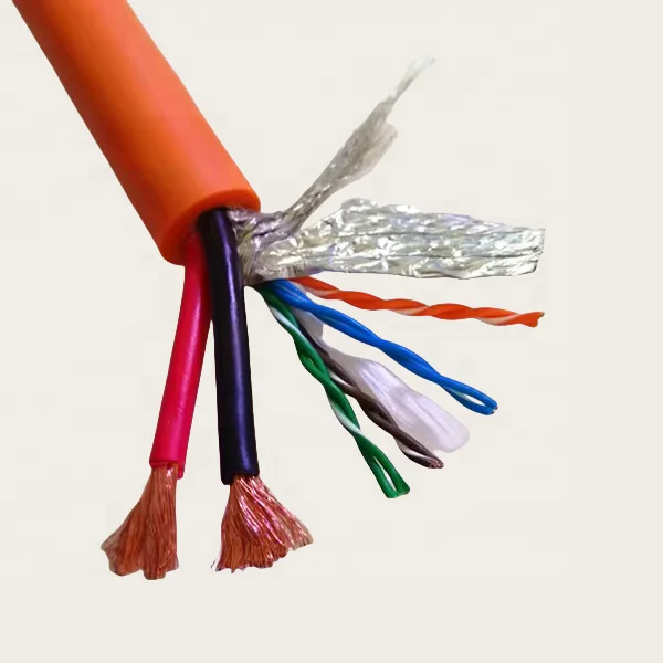 high flexibility, tensile and wear-resistant 2/4/8-core double shielded network cable + power composite cable combined wire