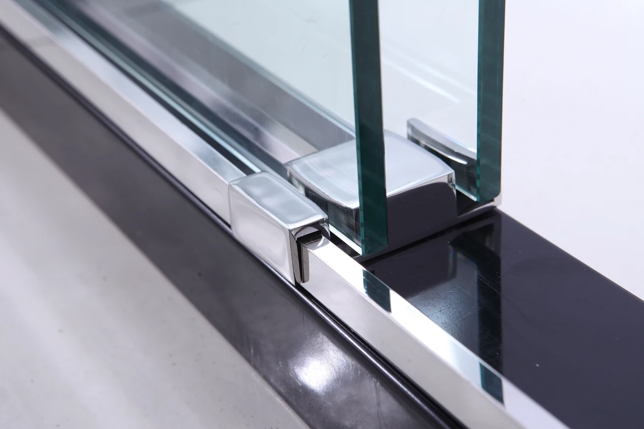 Двухстворчатая раздвижная открытая бескаркасная дверь для душа из прозрачного стекла для ванной комнаты 10 мм