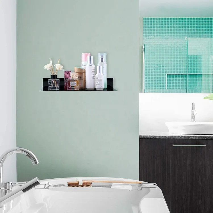 Modern and Simple Black Acrylic Wall Shelves Floating Shelves Kids Bookshelf with Holes for Home