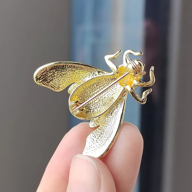 Vintage Style Bee Brooch Painting Oil Diamond Insect cicada accessory Brooch