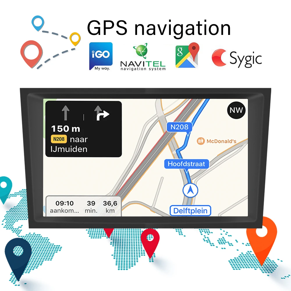 2 Din  Android 11 Car Radio Autoradio 7'HD Car Stereo CarPlay & Android Auto GPS Navigation WIFI BT Hi-Fi For Opel