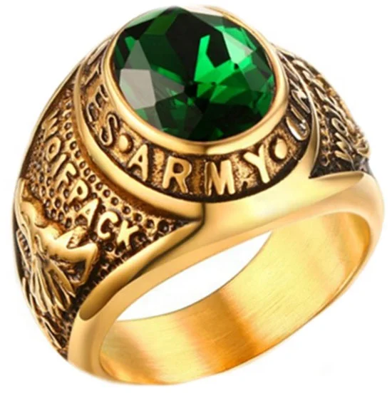 Customized 18k gold Army ring military ring jewelry for united states army