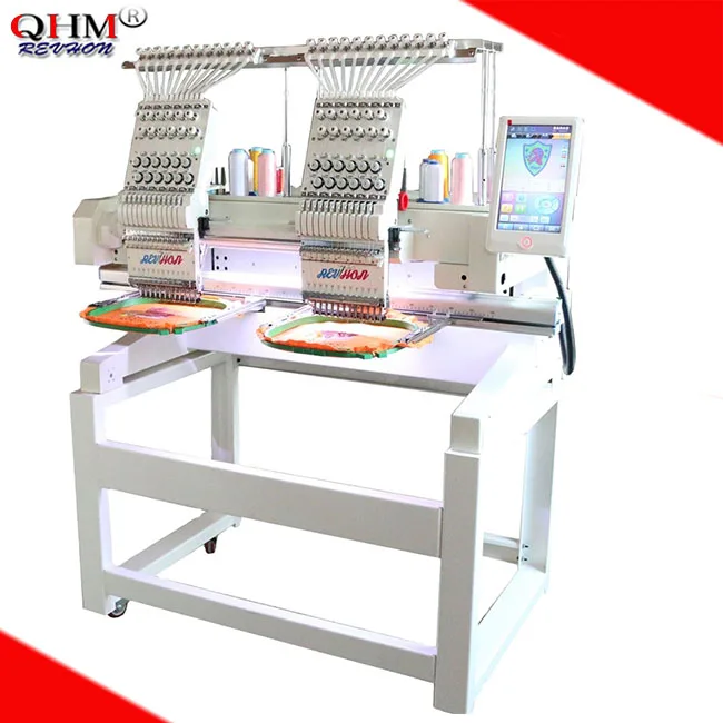 QHM&REVHON 2 head Computerized Industrial Cap/Garment Embroidery Machine