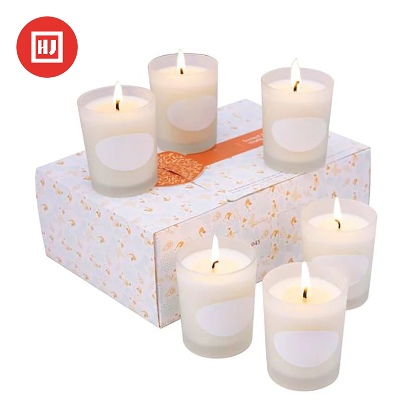 Scented Candle Crystal Salts Apricot Coconut Wax Scented Candle Concrete Scented Candles Pack Of 12