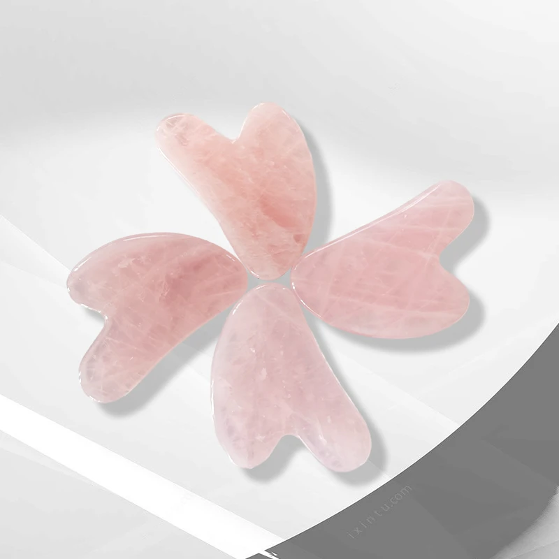 Natural 100% Handmade Gua Sha Scraping Massage Tools Rose Quartz Gua sha Board SPA Acupuncture