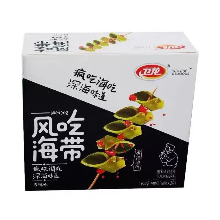
Wholesale healthy snacks with Chinese characteristics, sweet and spicy pickled peppers, kelp slices and seaweed 20g*360 bags 