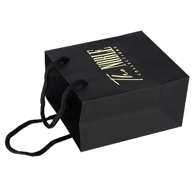 Wholesale christmas gift printed handle black luxury amazon top seller cheap price custom shopping paper bag with logo