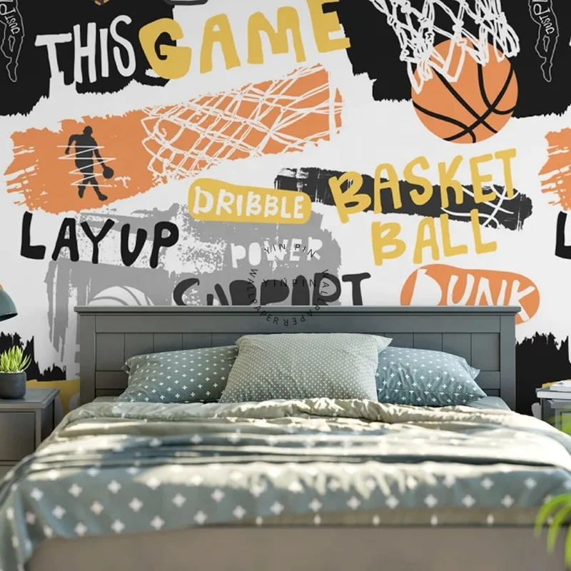 Basketball slogan self-adhesive wall wallpaper home decoration