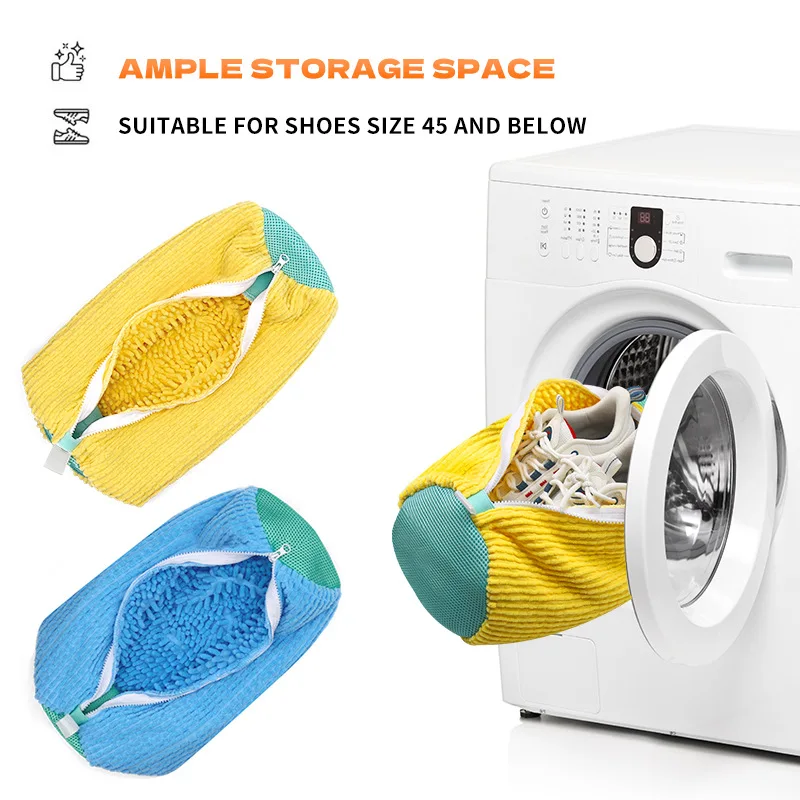 Wholesale Cheap Reusable Shoe Washing Bag For Washing Machine Custom Logo High Quality Shoe Laundry Wash Bag With Zipper