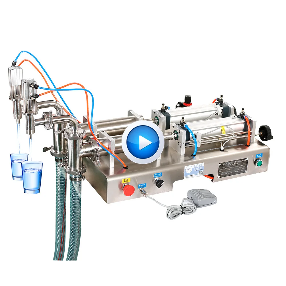 Y2WTD Double Head 100-1000ML Horizontal Pouch Beverage Oil Water Liquid Filling Machine