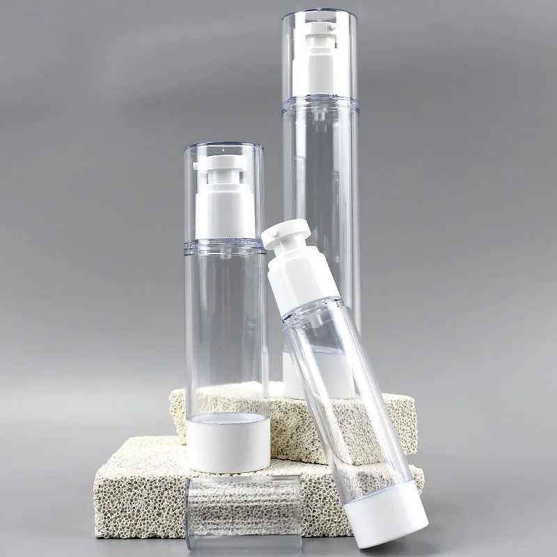 Cosmetic Packaging Matte Spray Custom Vacuum Bottle Body PET Plastic Pump Airless Cosmetic Bottle