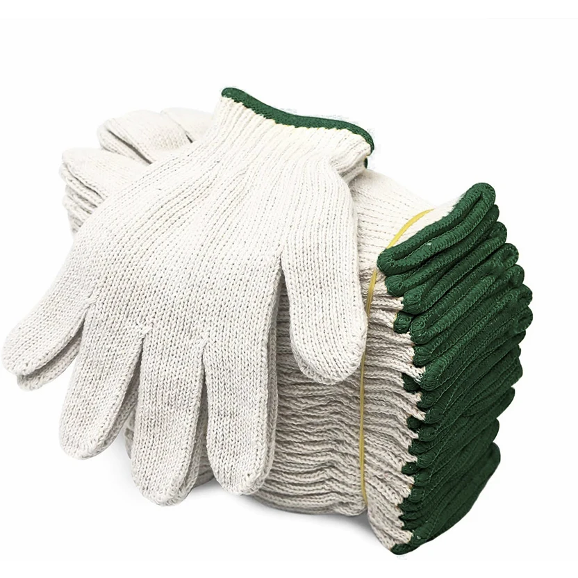 Factory Direct Wholesale Manufacture White Cotton Gloves 7/10 Gauge Construction Hand Protective Work Glove For Industry