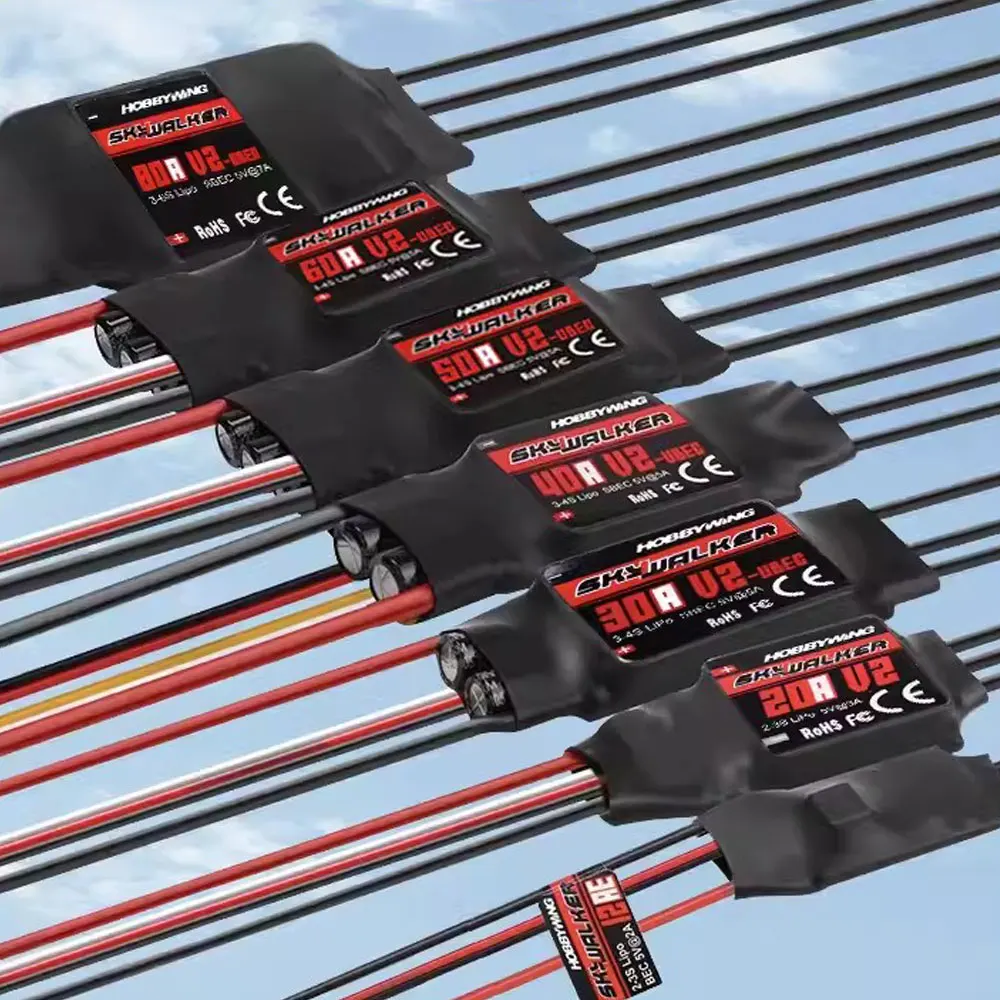 Оригинальный Hobbywing SKYWALKER серии 2-6S 20A 30A 40A 50A 60A 80A бесщеточный контроллер скорости ESC с UBEC для RC