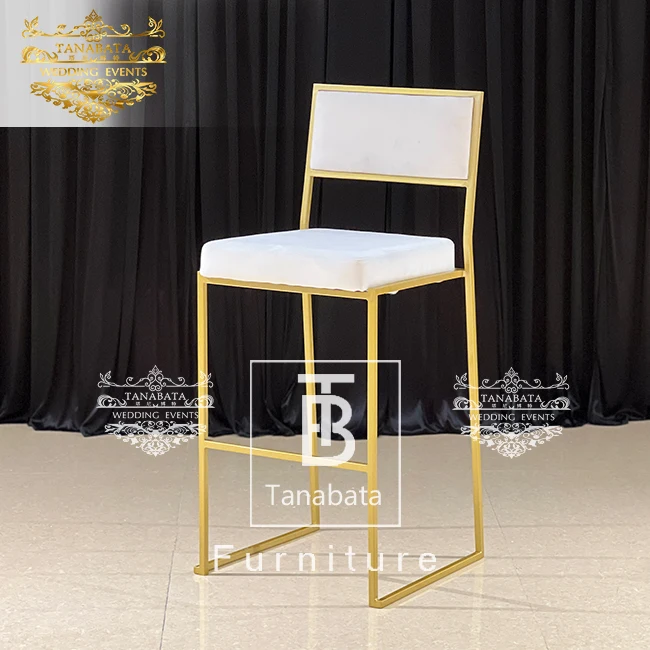 Outside party used metal frame genuine italian leather bar stools