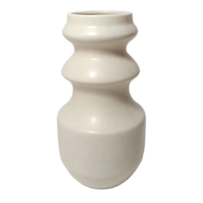 Modern Style Nordic Ceramic Unique Shape Flower Vase for Home Wedding Table Art