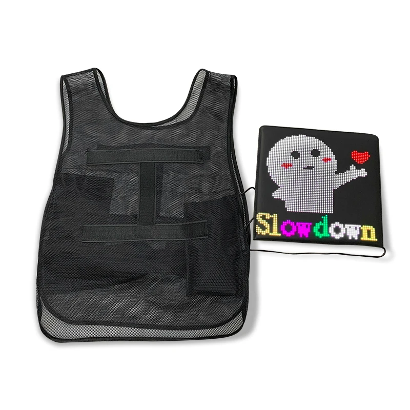LED Vest With Full Color LED Panel Flashing Display Custom Text Pattern Animation Images Walking Advertising Vest Led Jacket