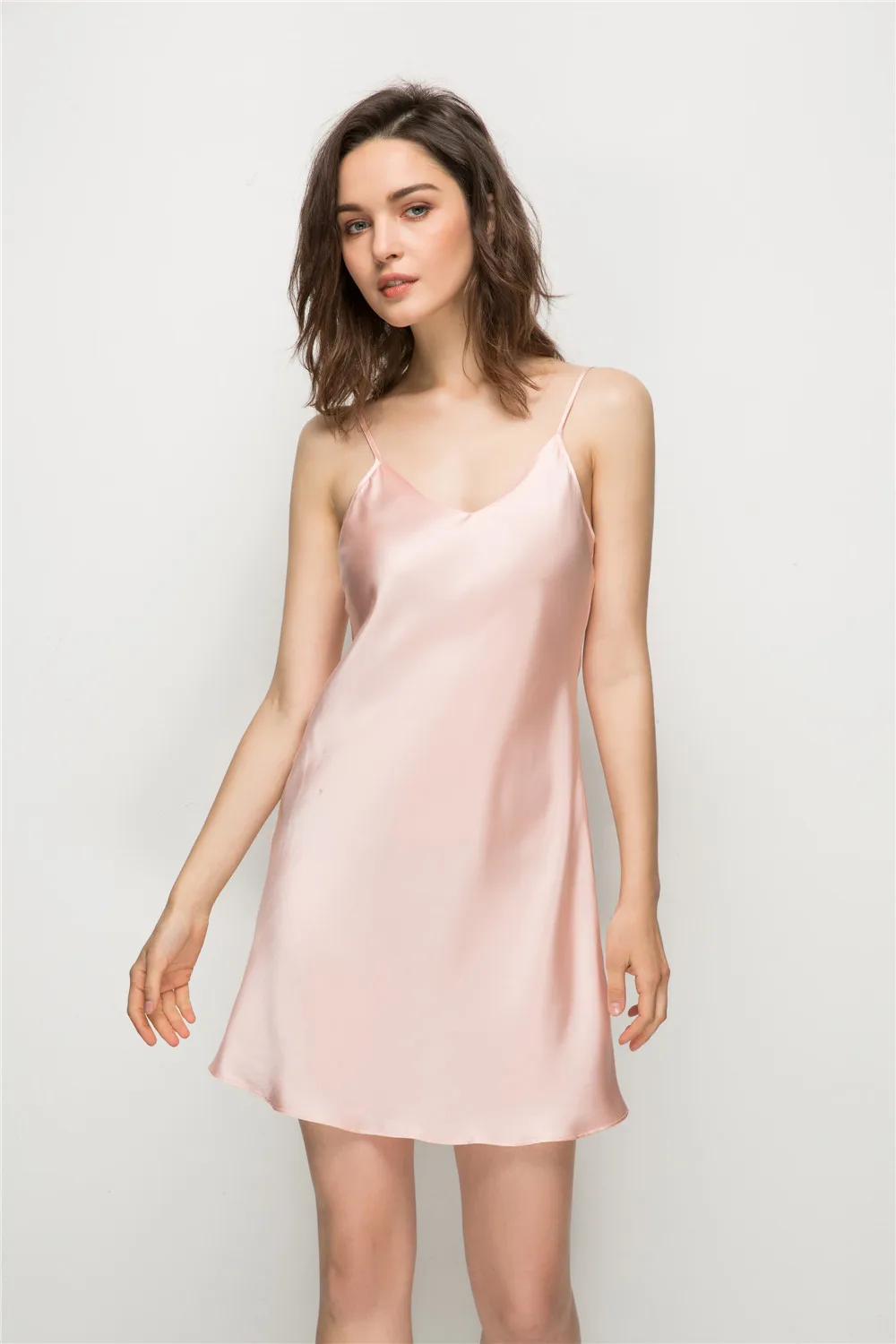 
Nightgown for Women 100% Satin Silk Sleeping Dress 