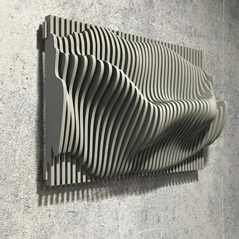 Декор для дома и отеля абстрактная волна деревянная резьба 3D живопись большие стены дерево искусство