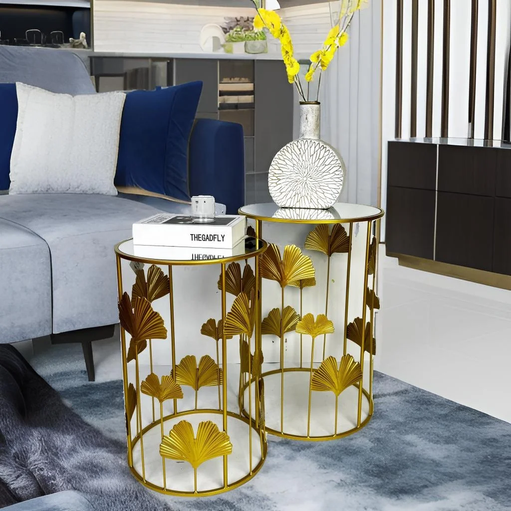 Lander Set Of 2 Wholesale Metal Round Coffee Table Custom Gold Decorative Modern Side Table for Living Room