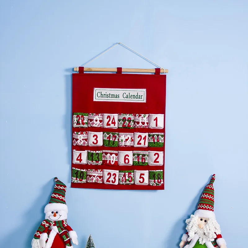 Wholesale Small Christmas Random Countdown Calendar Holiday Gift for Kids Xmas Nonwoven Cute Advent Calendar