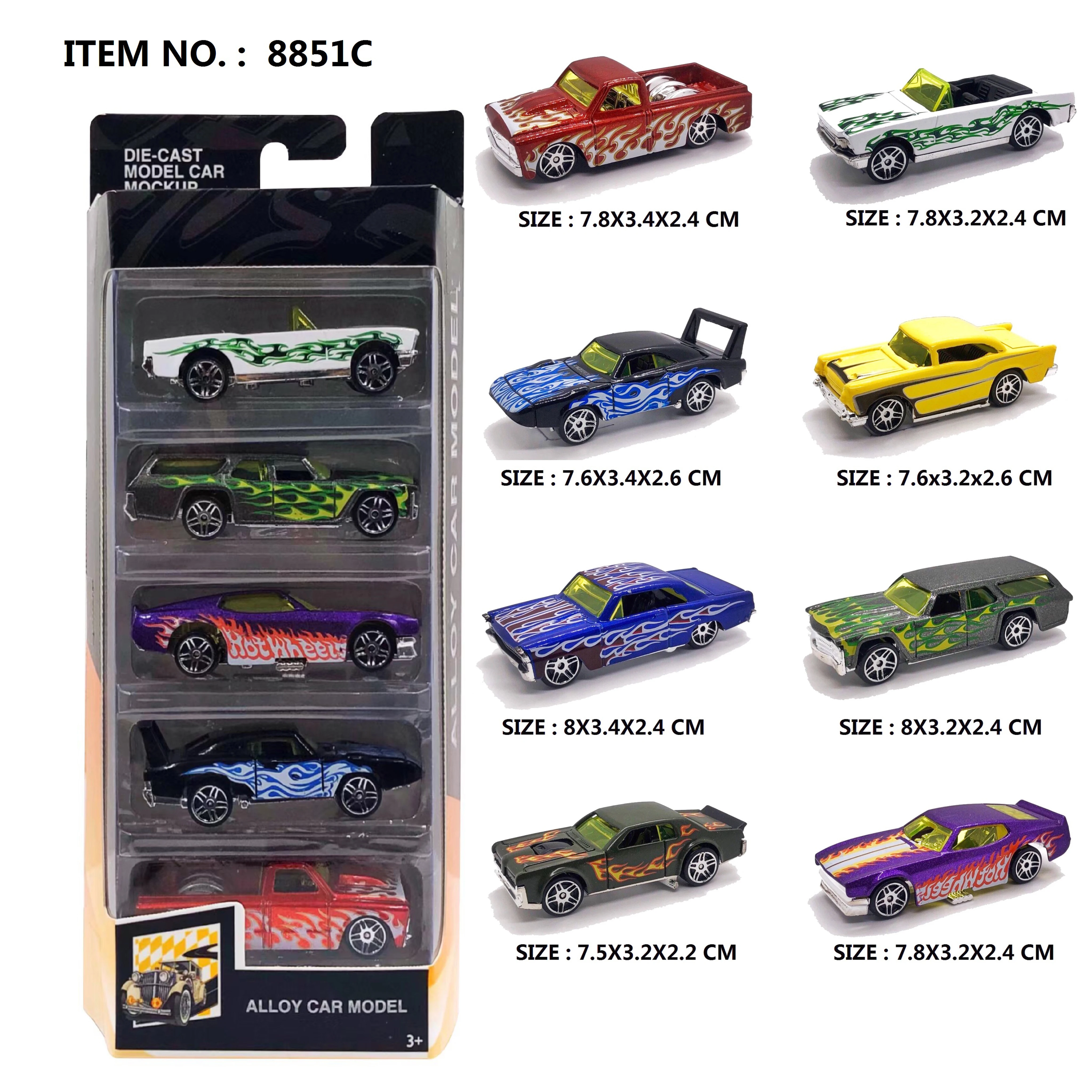 New design 1:64 Scale Colorful Mini Free Wheel Alloy Model Muscle Vehicles Toys Metal Diecast Toys Car Set For Boys