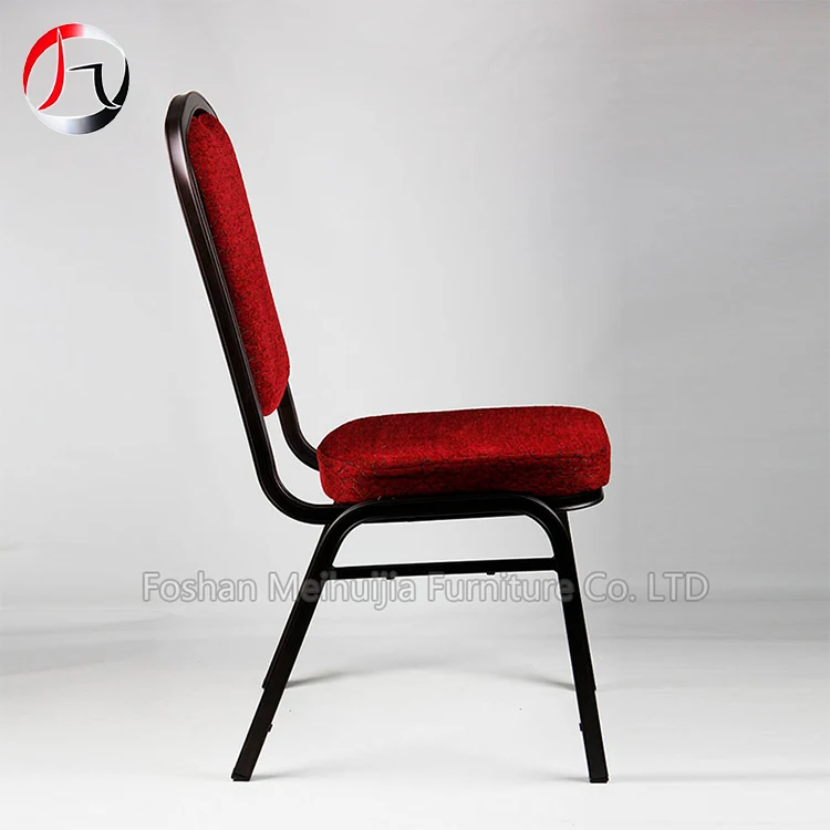 Hotel furniture stackable cheap banquet dining chair red fabric event chairs