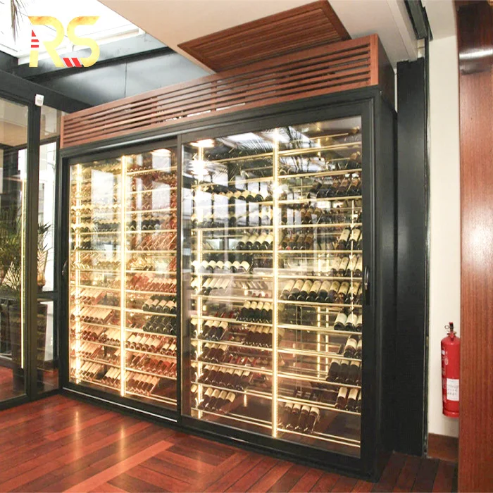 Refrigeration Equipment Hotel Big Capacity Stainless Steel Cooler System Size Wine Cabinet