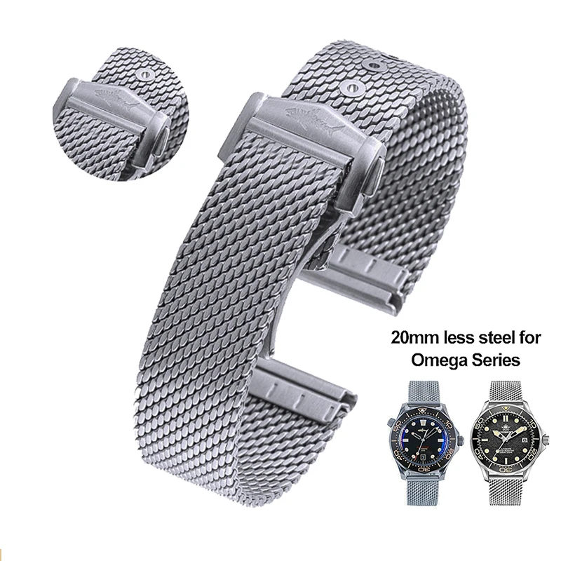 Heimdallr Mesh Watch Band for NTTD Steel For Omegawatch Titanium Sea Ghost 20mm Stainless Steel Watch Bracelet Series Strap New