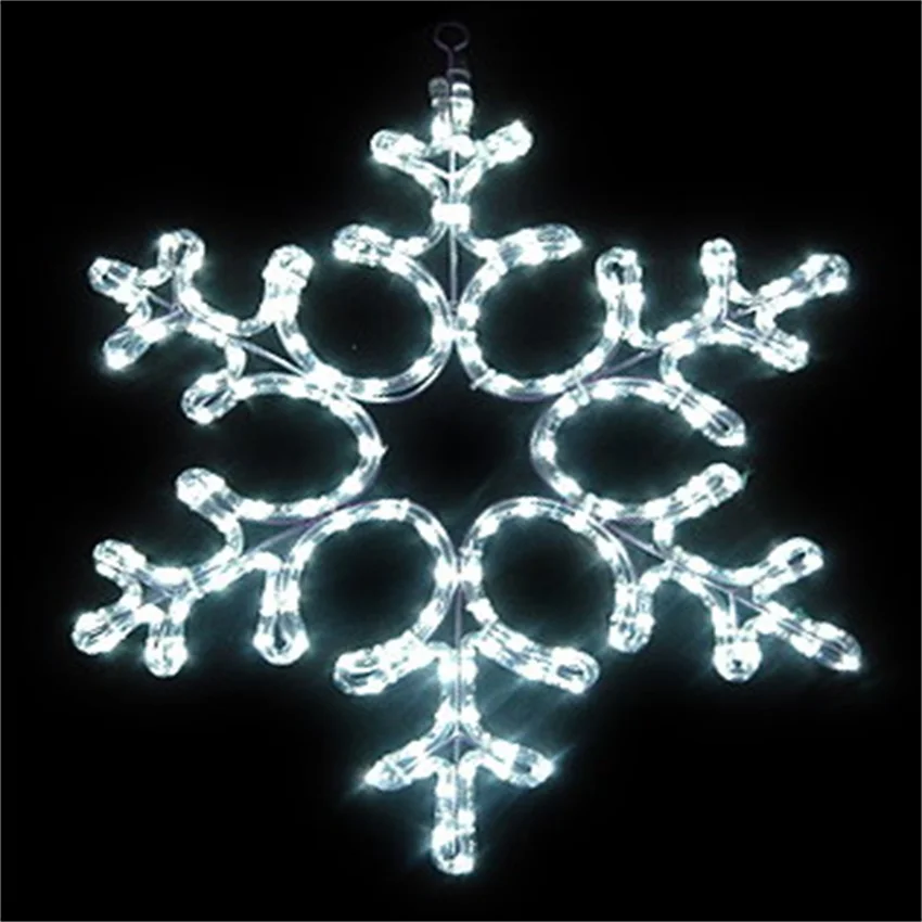 Rope Light Christmas Decorating Outdoor Lighted Led Snowflake Motif Light