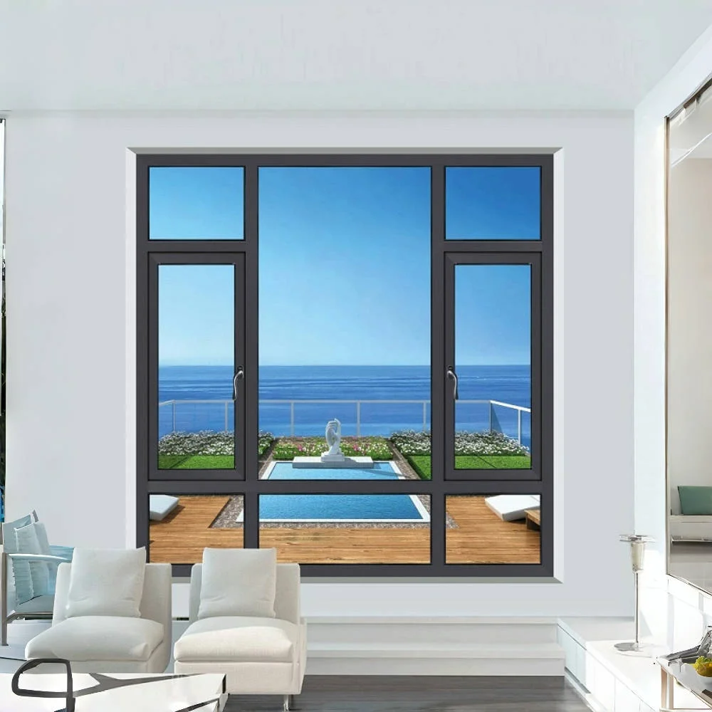 Customized Design High quality household Casement window Double Glazed Hurricane Impact Aluminium Casement window