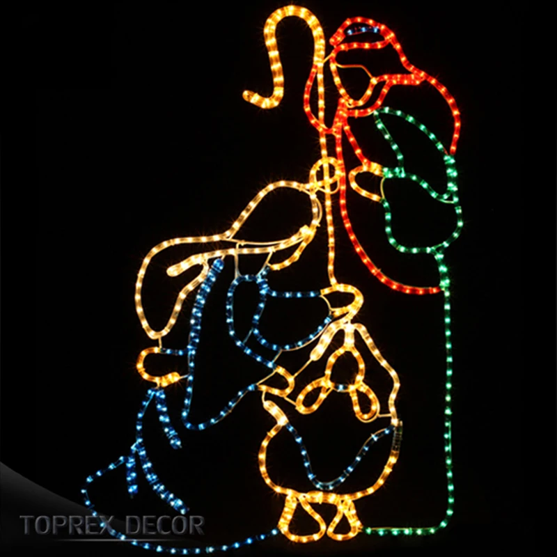 Large christmas nativity set outdoor lights rope lit nativity set decoration led lighted jesus Christmas lights