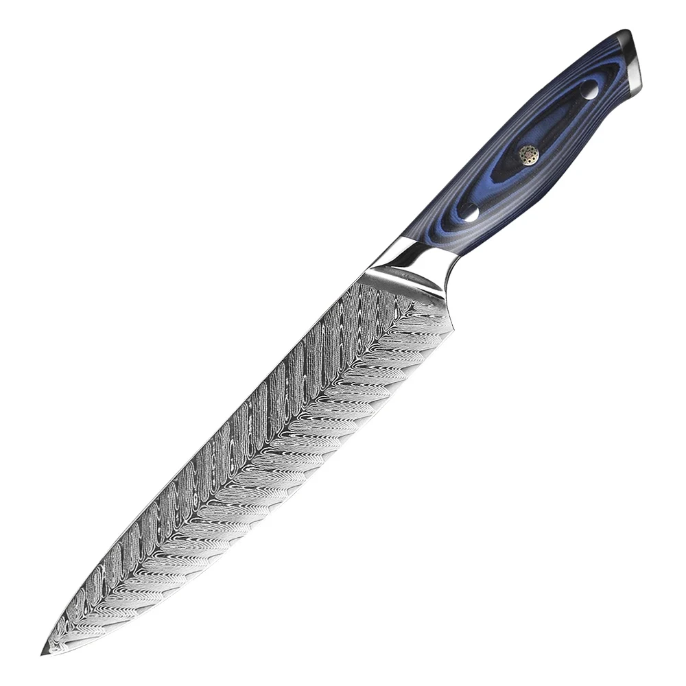 New Arrival Feather Pattern 8 inch Japanese VG10 Damascus Steel Kitchen Chef Knife