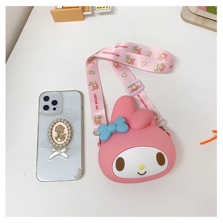 Портативная силиконовая наплечная сумка-мессенджер Sanrio миниатюрный брелок через плечо сумочка для мелочи девочек подарки детей и