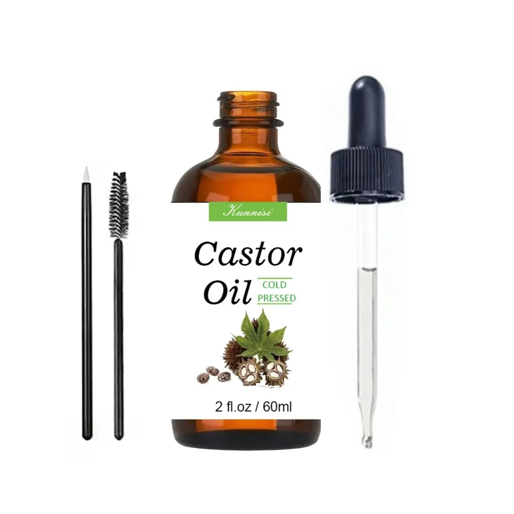 100% Pure Organic Eyelash Hair Rapid Growth Hair Eye Lash Brow Enhancing Eyebrow Grow Serum Castor Oil for Thicker Lashes