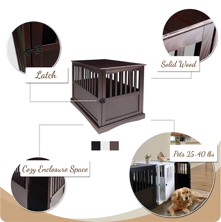 Furniture Style Dog Crate Home Wooden Cages Table Shape