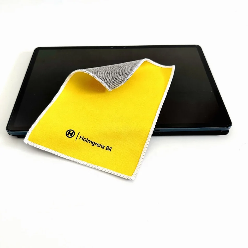 Customized Logo Silk Print Dual-side Microfiber Screen Cleaning Cloth