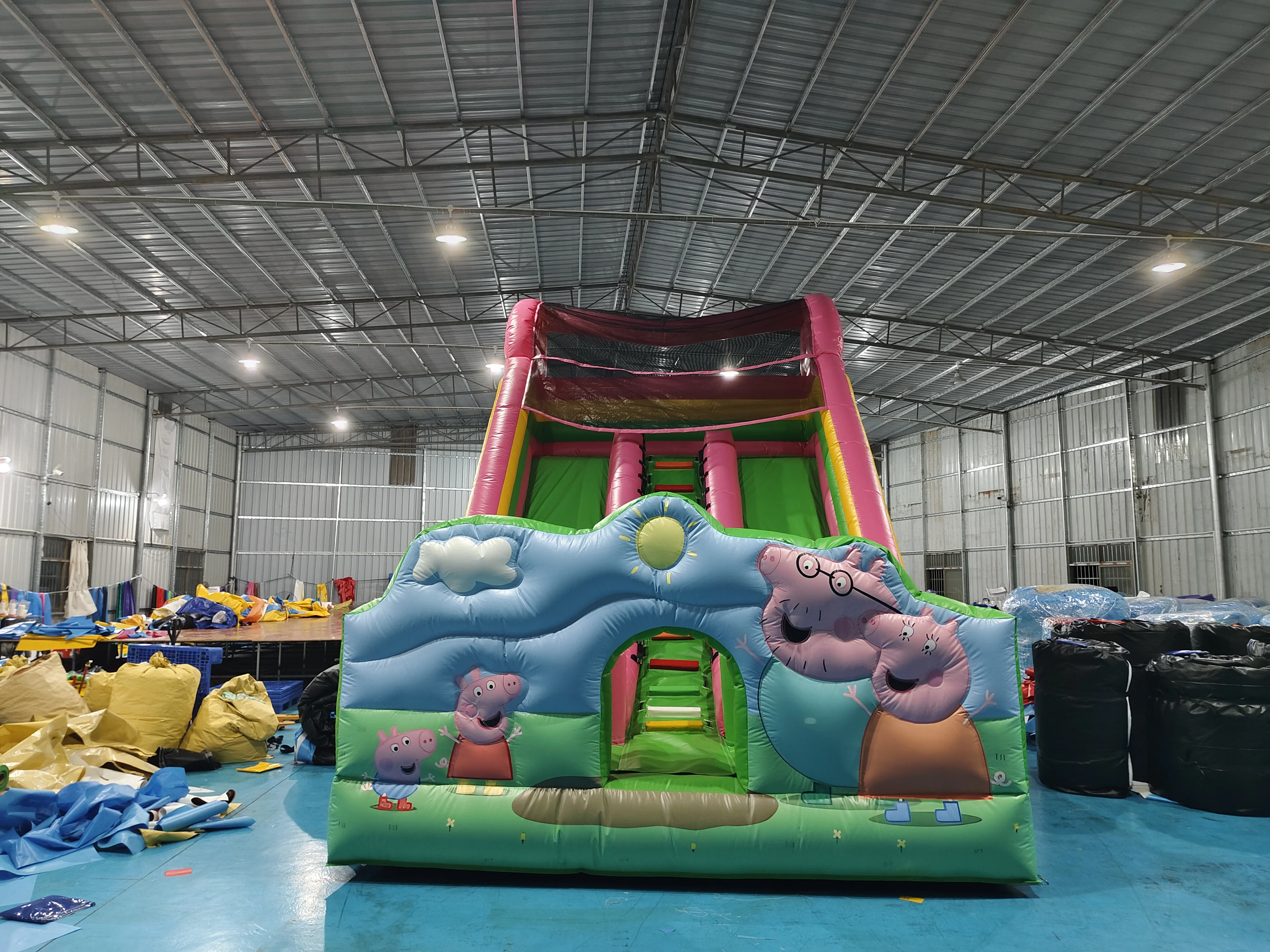 Inflatable Dry Slide Commercial Cartoon Kids Playground Inflatable Slide Outdoor Inflatable Park Bounce House With Slide