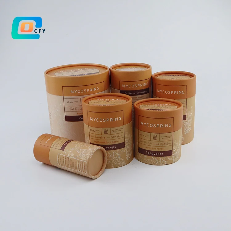cylinder tube Coffee Bean Powder canister packaging box cardboard food tube paper collagen Chocolate gift with logo