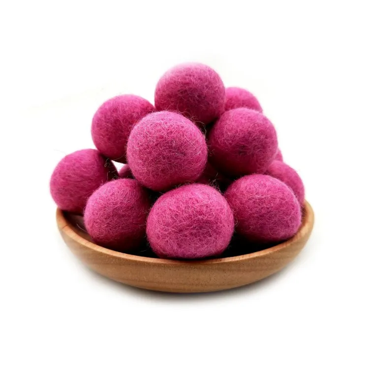 Wool felt ball  rainbow garland beautiful felt ball eco friendly cheap wholesale christmas ornament felt ball