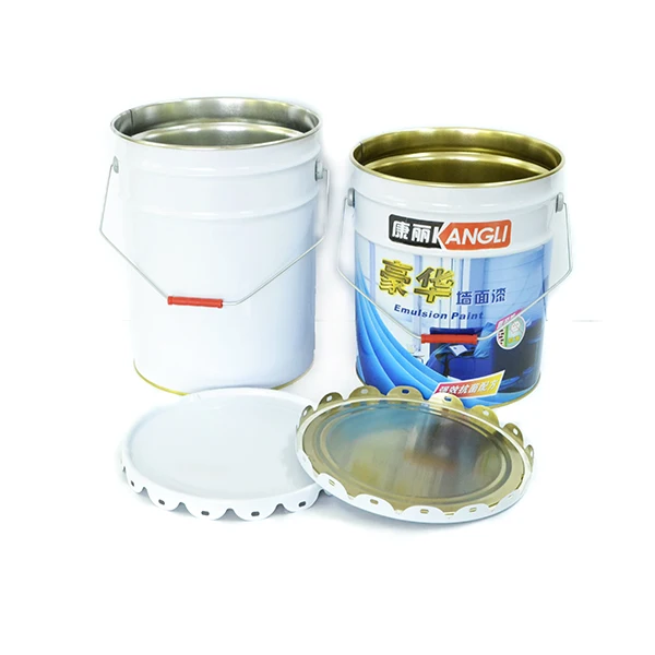 Custom handle metal paint tin can empty round metal paint tin can with lids