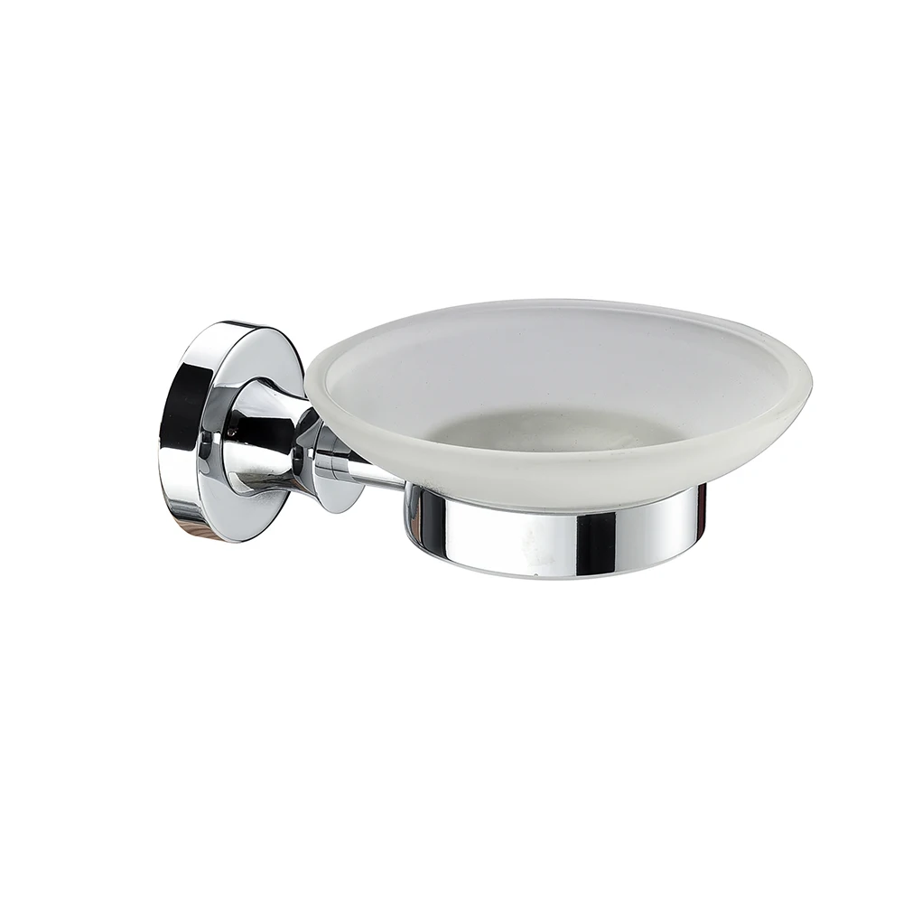 Brass Material Chrome Color Bathroom Soap Dish Toilet Glass Soap Dish Soap Holder