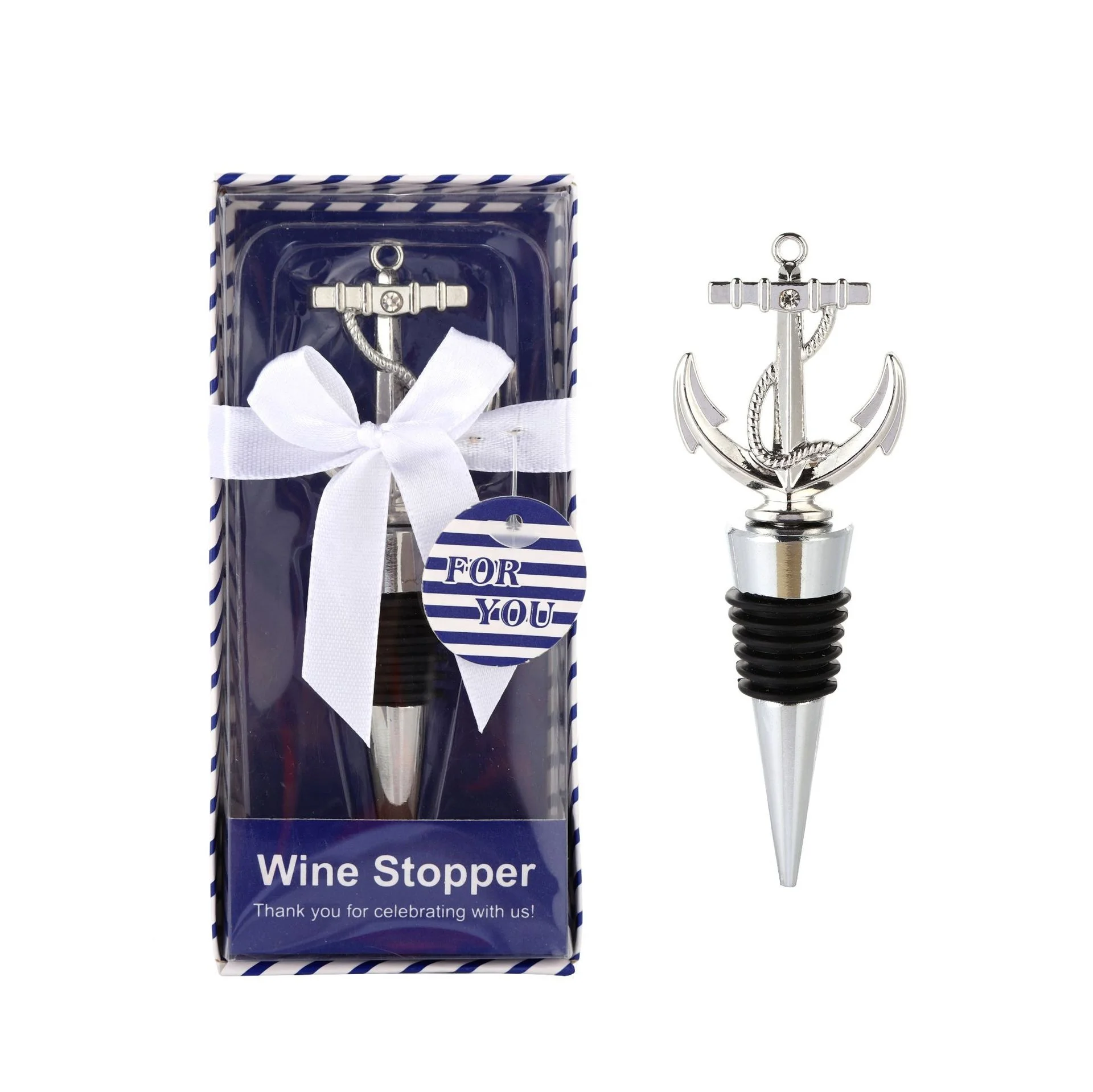 Manufacturer Promotion Sale 10pcs/lot Anchor wine bottle stoppers Wedding Souvenir
