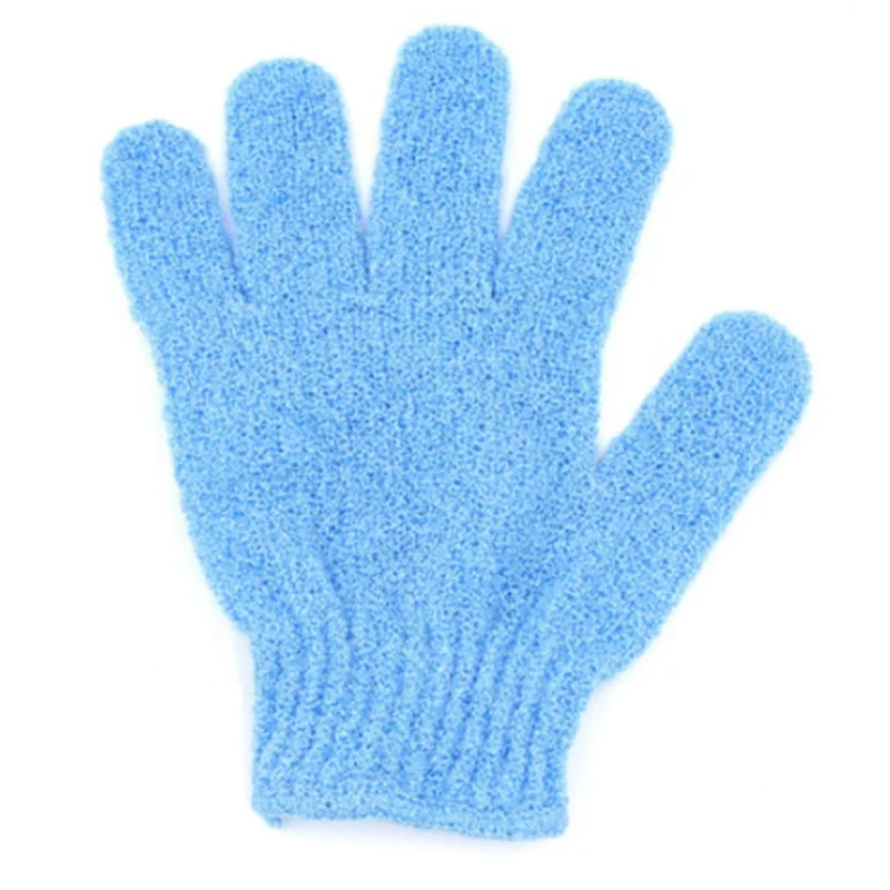 FYD Custom Nylon Five Fingers Mitt Massage Dead Skin Remover Body Exfoliator Gloves Body Scrubber Shower Exfoliating Bath Gloves
