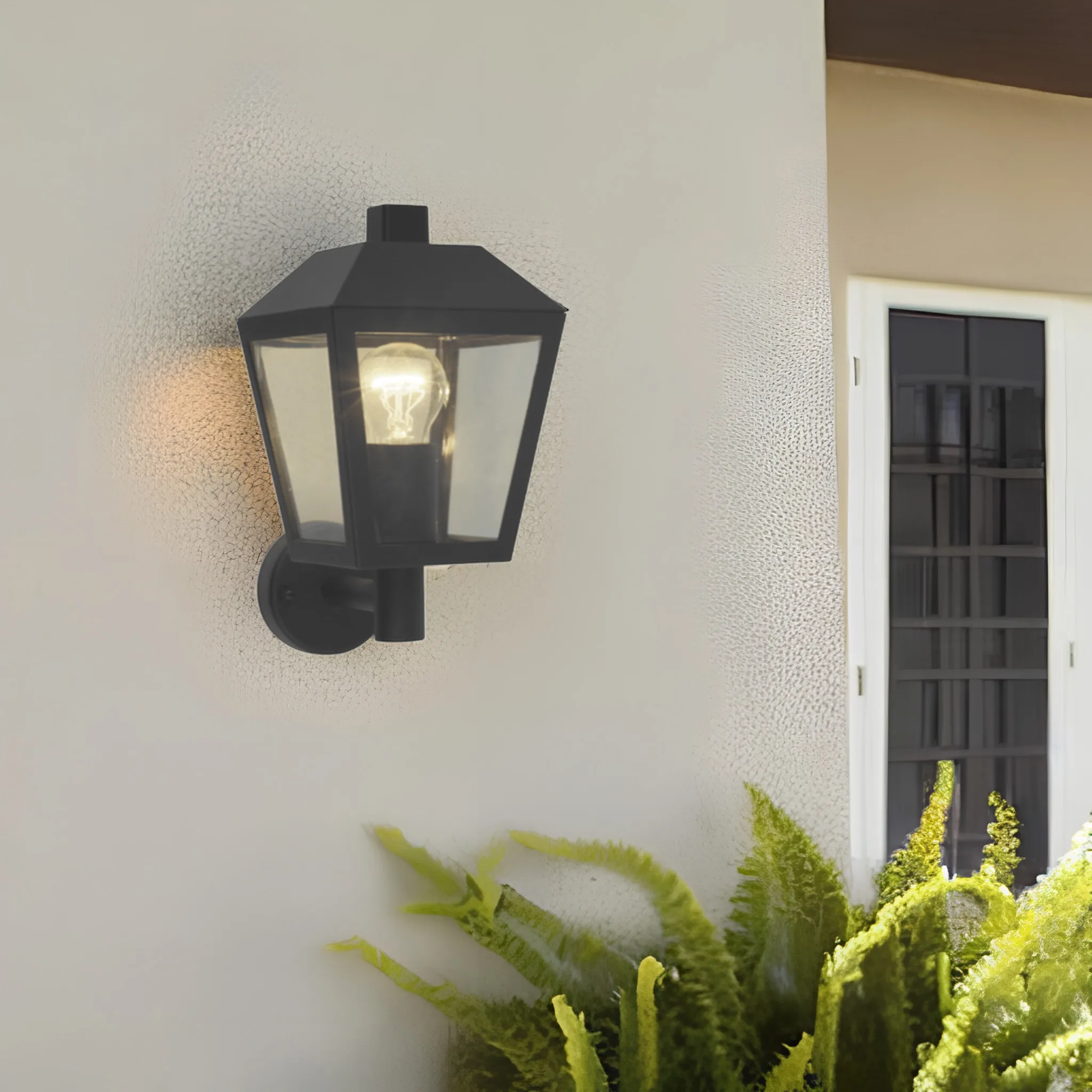 Landscape black aluminum ip44 pc shade porch Trapezoid outdoor external wall garden lights