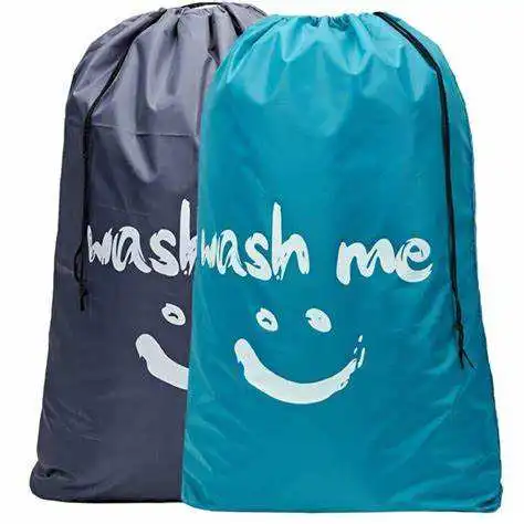 Extra Large Printed Washable Dirty Clothes Travel Laundry Bag Organizer Nylon Drawstring Travel Laundry Bags For Camping