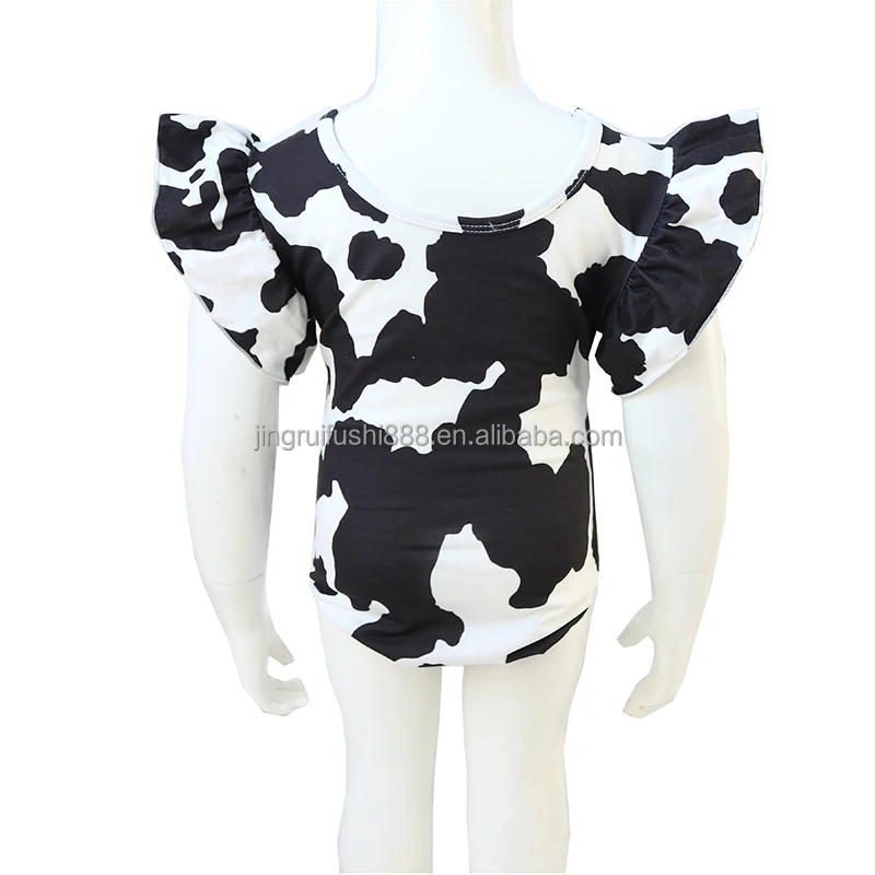 New Arrival  Summer Children Kids  Bathing Suit Ruffled One Piece Cowgirl Pattern Print Baby Girls Swimwear