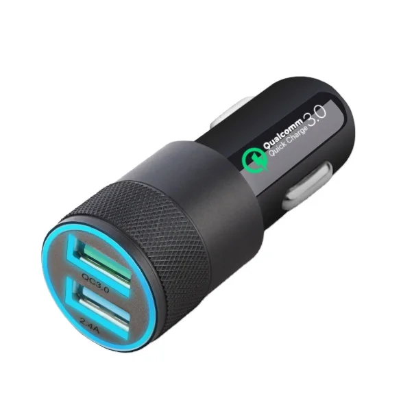Universal dual port usb car quick charger 30W smart portable mini car wall charger fast charging for iphone 13 car adapter
