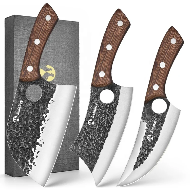 Home and Kitchen Metal Chef Knife Handmade Forged Meat Cleaver Slaughter Boning Butcher Knives Sets
